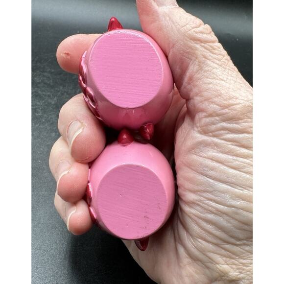 2 Cute Desk Card Picture Photo Holder 3D Retro Pink Owl Figures -S1N - Picture 6 of 7